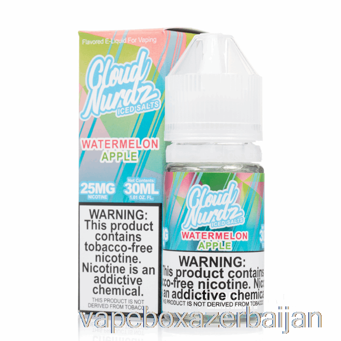 Vape Azerbaijan ICED Watermelon Apple - Cloud Nurdz Salts - 30mL 25mg